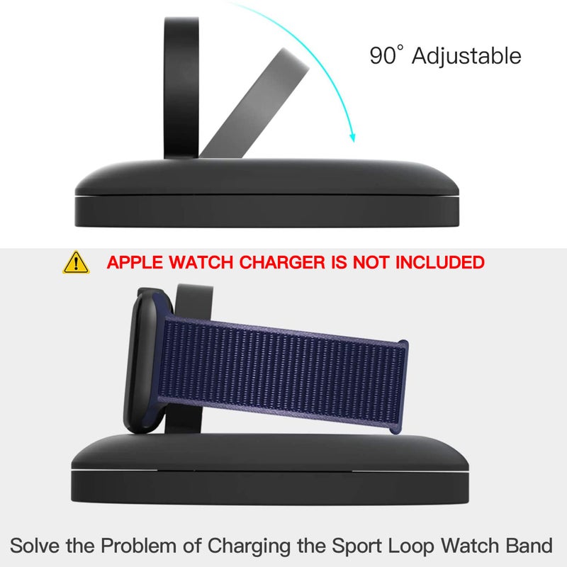 PZOZ Charger Stand for Apple Watch, Portable Charging Station Cable Management Dock Holder Organizer for iWatch Series Ultra/11/10/9/8/SE2/7/6 49mm 46mm 45mm 44mm 42mm Accessories (Black) - Image 4